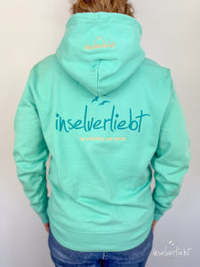 inselverliebt Hoodie "Im Herzen am Meer" in lindgruen
